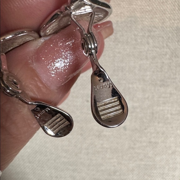 Monet Silver Wing-Shaped Earrings - Picture 2 of 3